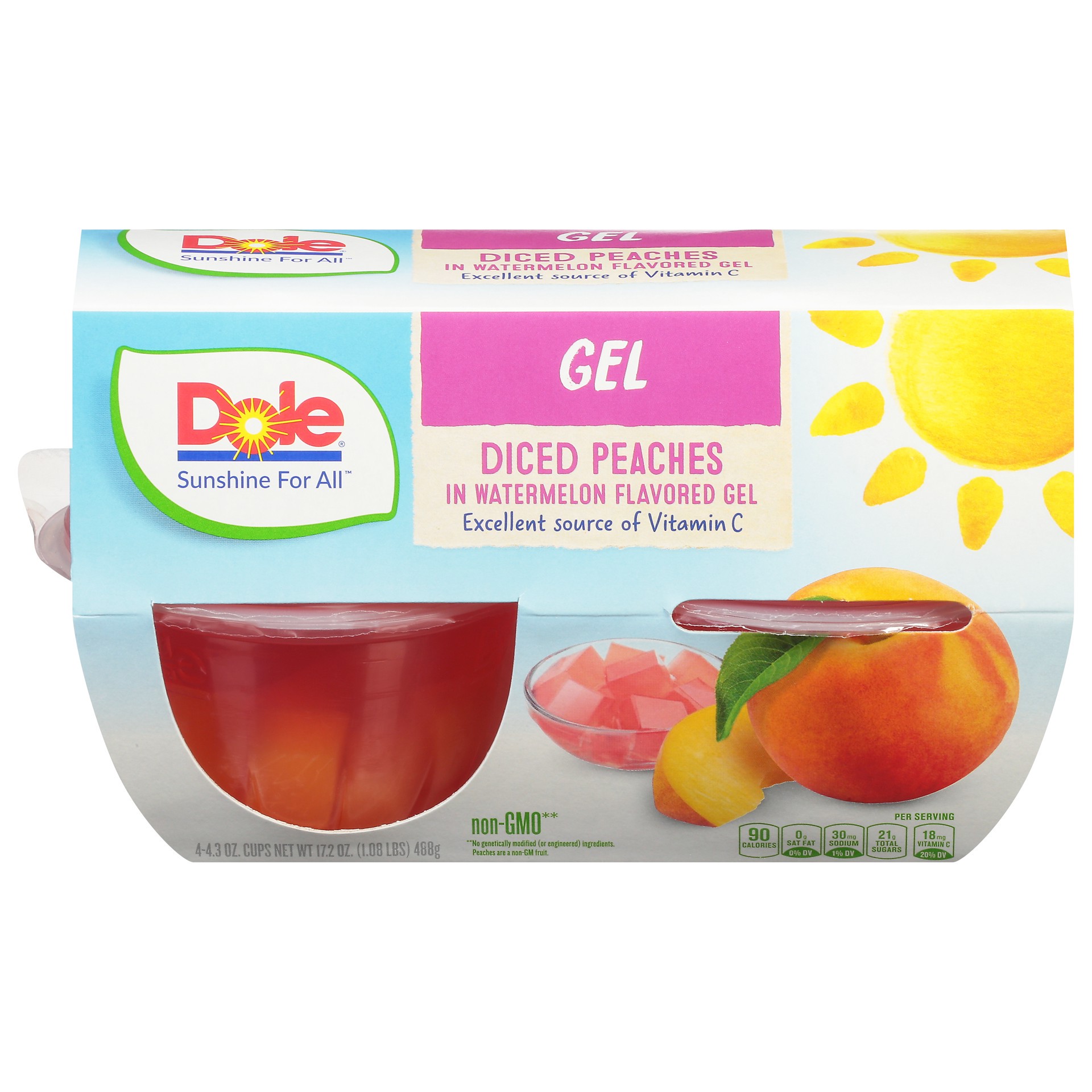 slide 1 of 8, Dole Diced Peaches, 4 ct