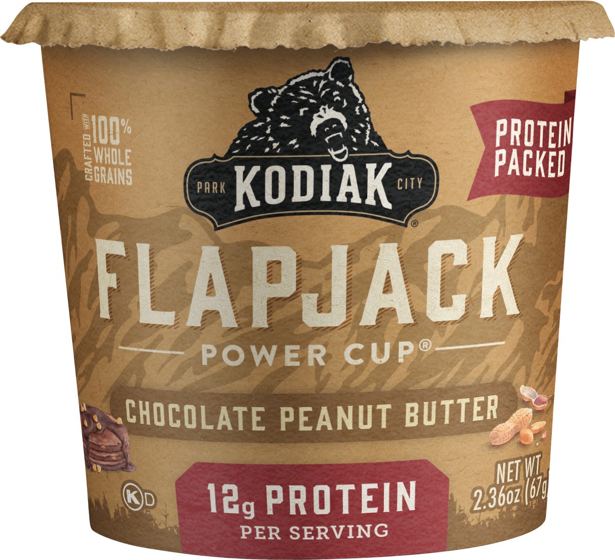 slide 2 of 6, Kodiak Cakes Unleashed Chocolate Peanut Butter Flapjack On The Go , 2 oz