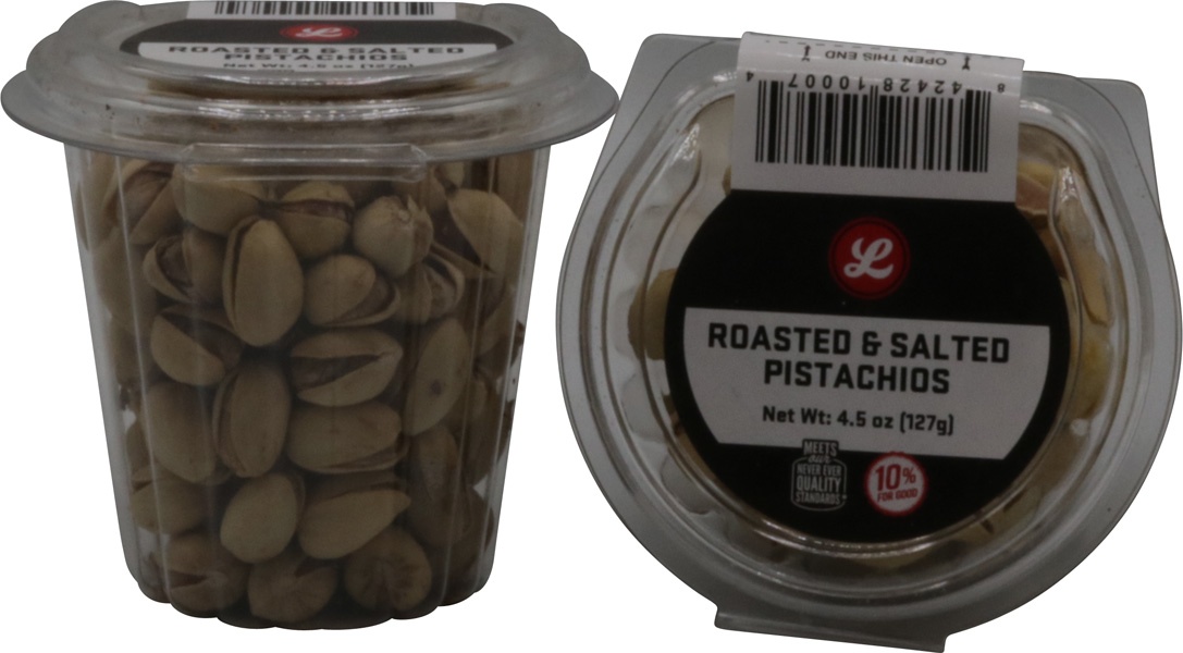 slide 1 of 1, Lucky's Market Roasted & Salted Pistachios, 4.5 oz