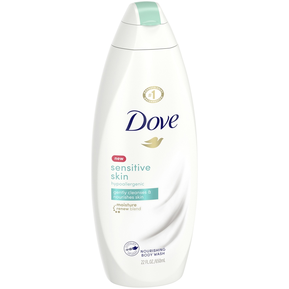 slide 3 of 5, Dove Sensitive Skin Body Wash, 22 oz