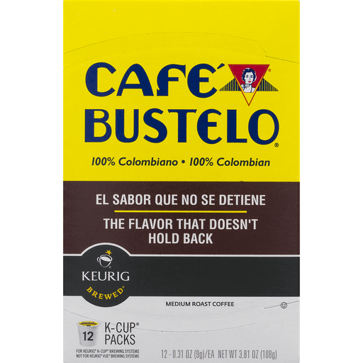 slide 4 of 8, Café Bustelo Colombian Coffee K-Cup Pods, 12 ct