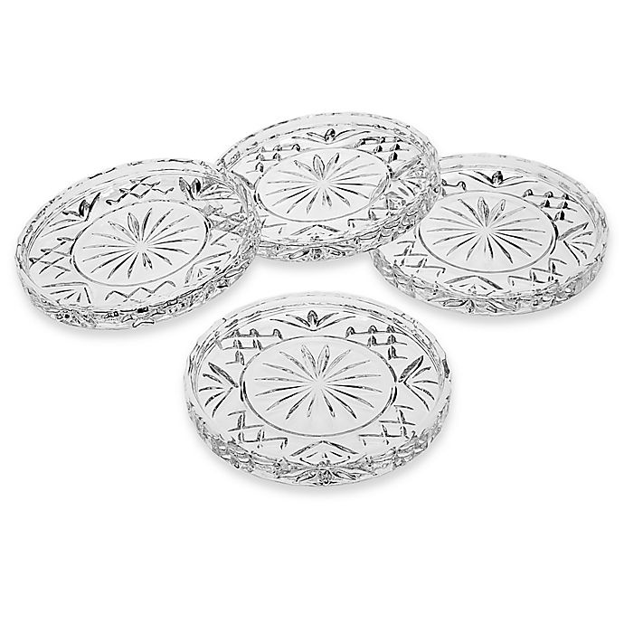 slide 1 of 1, Godinger Dublin Crystal Coasters, 4 ct