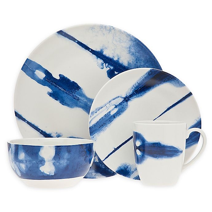 slide 1 of 1, Godinger Cielo Dinnerware Set - Blue/White, 16 ct