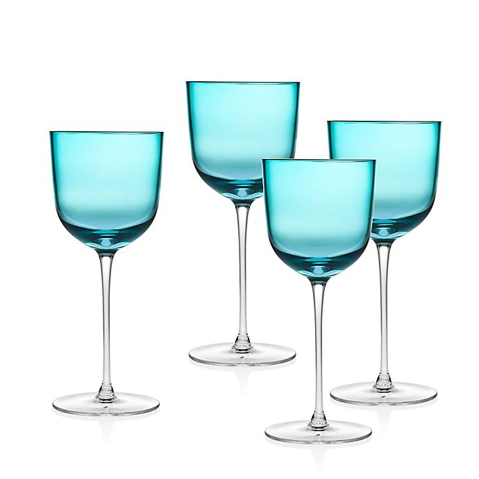 slide 2 of 2, Godinger Rondo Stemmed Goblets - Sea Blue, 4 ct