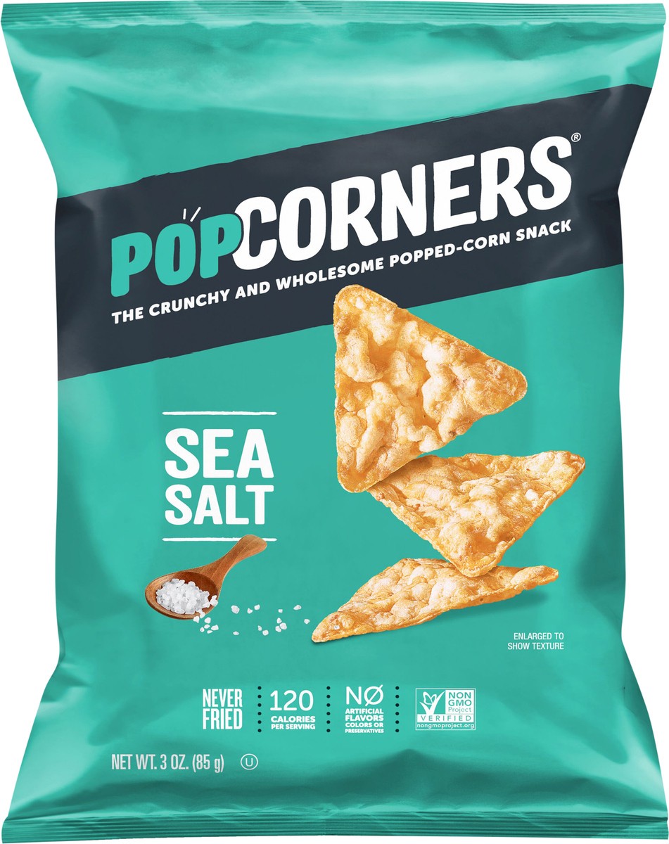 slide 2 of 3, PopCorners The Crunchy And Wholesome Popped-Corn Snack Sea Salt 3 Oz, 3 oz