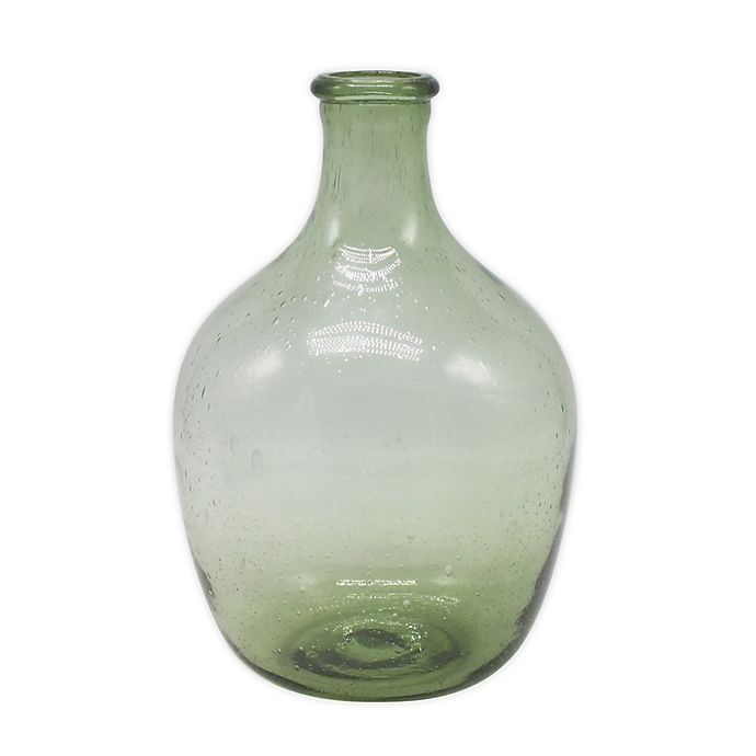 slide 1 of 1, Elements Bee & Willow Home Glass Bulb Vase - Green, 1 ct