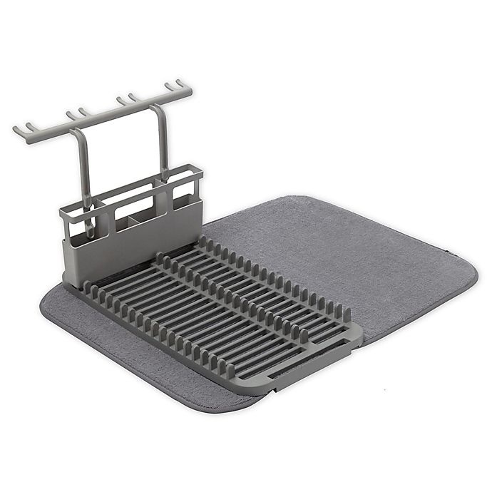 slide 1 of 4, Umbra U Dry Dish Rack with Stemware Holder and Mat - Charcoal, 1 ct
