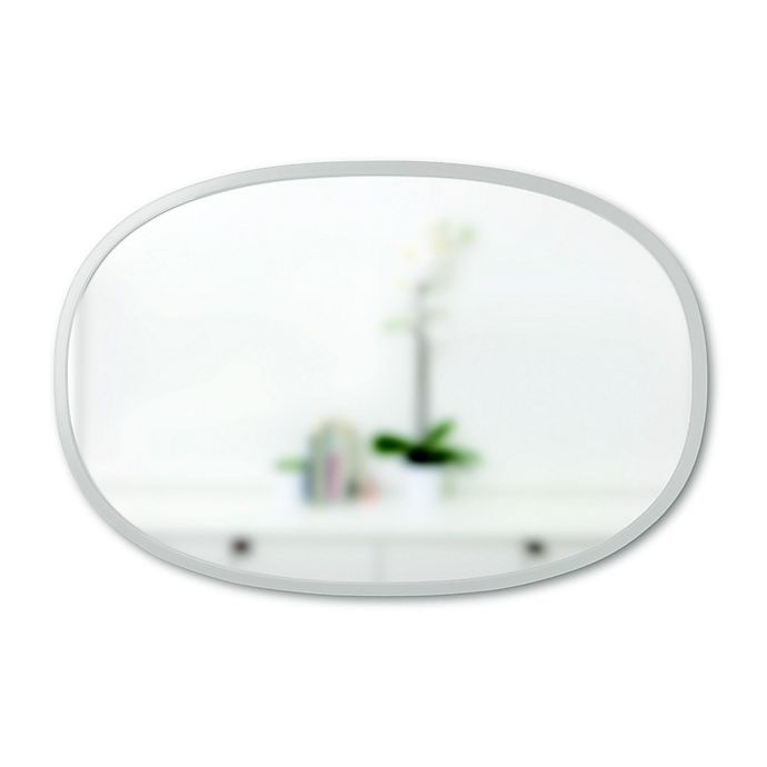 slide 1 of 2, Umbra Hub Oval Wall Mirror - Grey, 24 in x 36 in