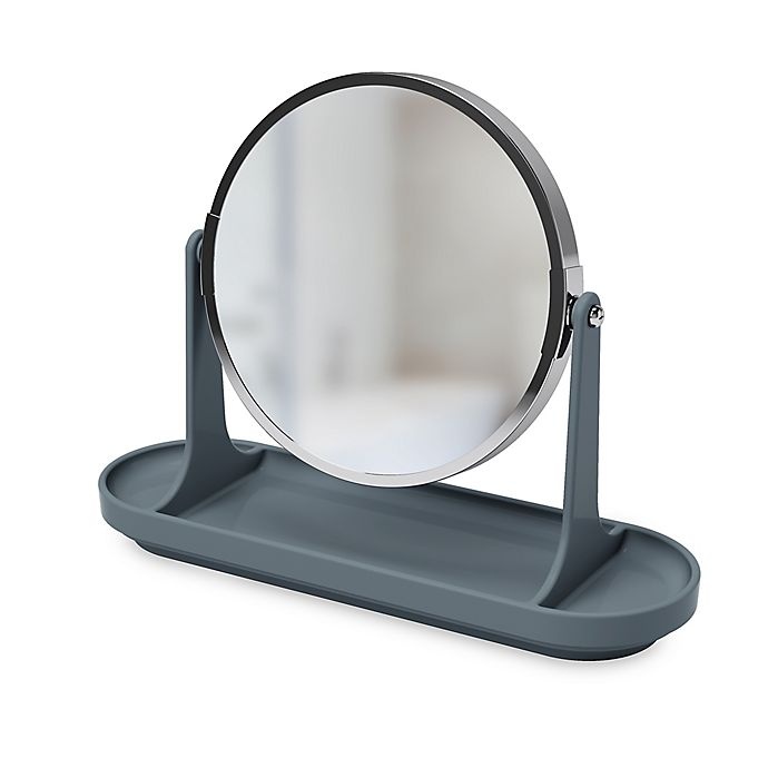 slide 1 of 6, Umbra Curvino Vanity Mirror - Charcoal, 1 ct