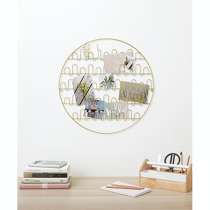 slide 3 of 3, Umbra Circle 15-Photo Wire Collage Picture Frame - Brass, 1 ct