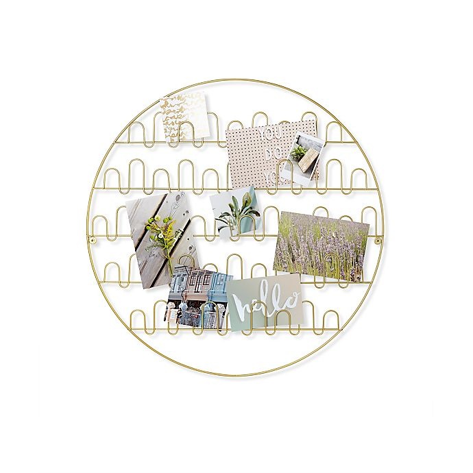 slide 1 of 3, Umbra Circle 15-Photo Wire Collage Picture Frame - Brass, 1 ct
