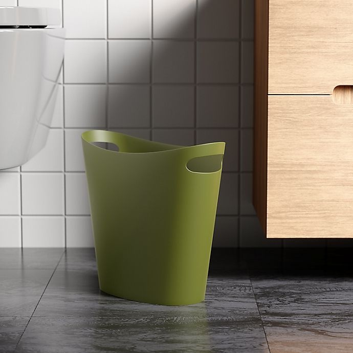 slide 3 of 3, Simply Essential Slim Trash Can - Moss, 2 gal