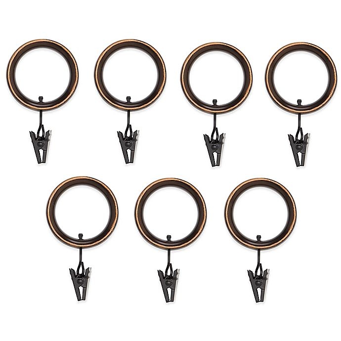 slide 1 of 1, Umbra Esquire Espresso Clip Rings, 7 ct