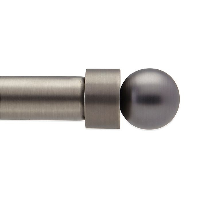 slide 1 of 2, Umbra Cappa Decorative Window Curtain Rod Ball Caps - Brushed Pewter, 2 ct