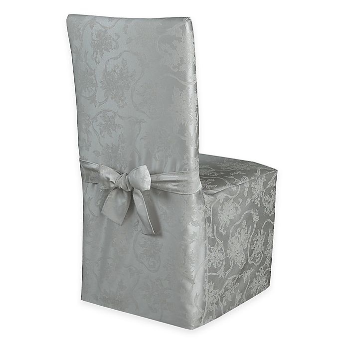 slide 1 of 1, Winter Wonderland Christmas Ribbons Dining Room Chair Cover - Platinum, 1 ct