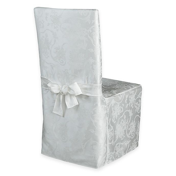 slide 1 of 1, Winter Wonderland Christmas Ribbons Dining Room Chair Cover - White, 1 ct