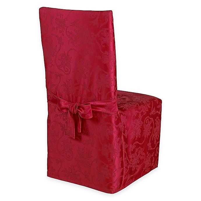 slide 1 of 2, Winter Wonderland Christmas Ribbons Dining Room Chair Cover - Ruby, 1 ct