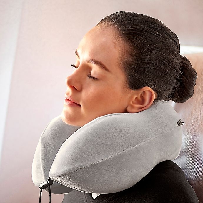 slide 2 of 2, Brookstone Total Comfort Charcoal Travel Pillow - Grey, 1 ct