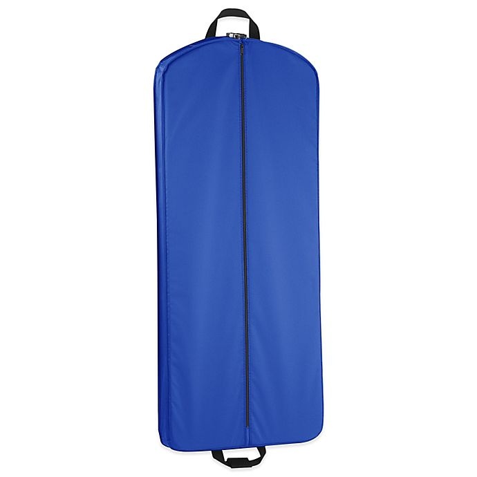 slide 3 of 4, WallyBags Dress Length Garment Bag with Pockets - Royal Blue, 52 in