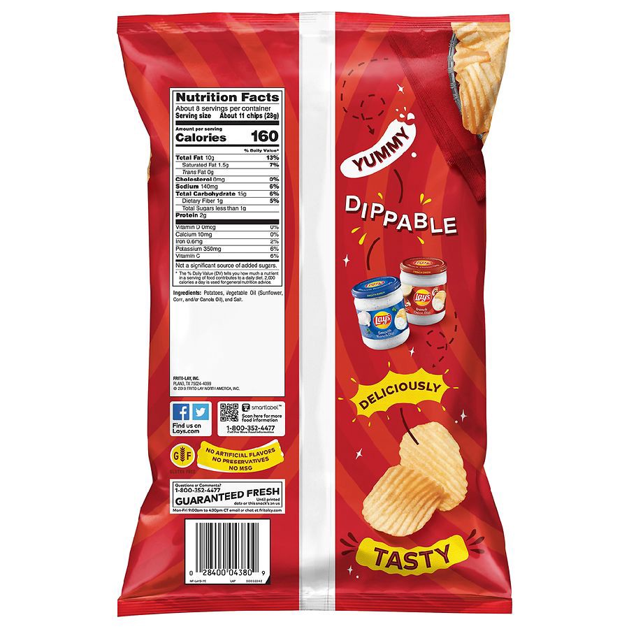 slide 5 of 5, Lay's Wavy Potato Chips, 7.75 oz