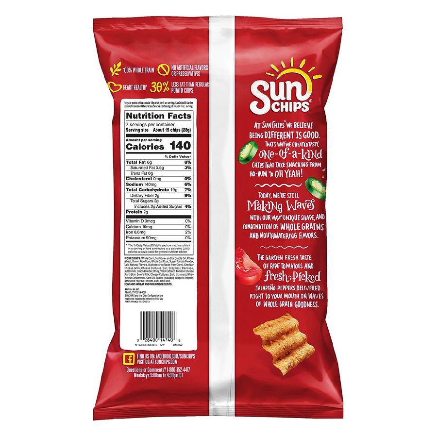 slide 3 of 4, SunChips Whole Grain Snacks Garden Salsa 7 Oz, 7 oz