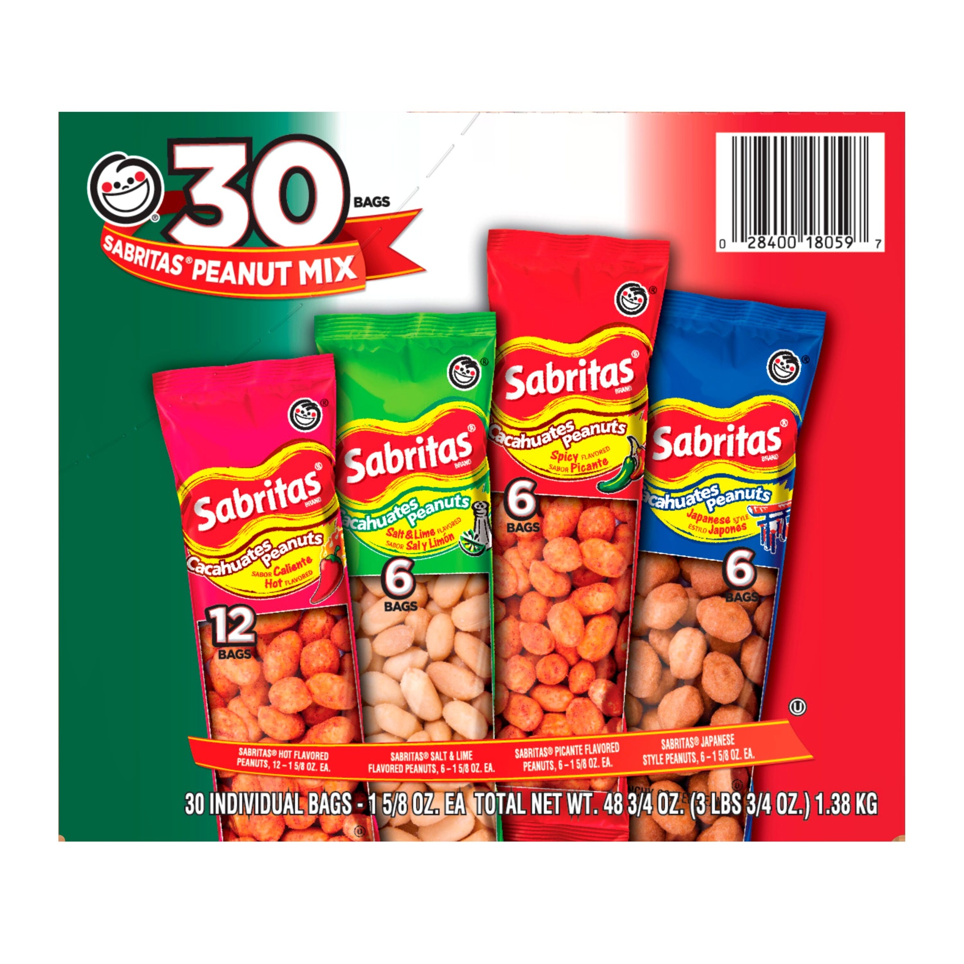 slide 1 of 1, Frito-Lay Sabritas Variety Peanuts, 30 ct