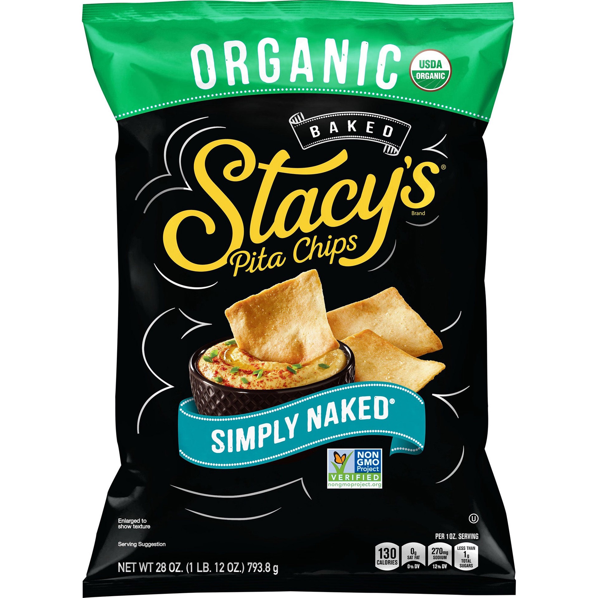 slide 1 of 1, Stacy's Organic Simply Naked Pita Chips, 28 oz, 