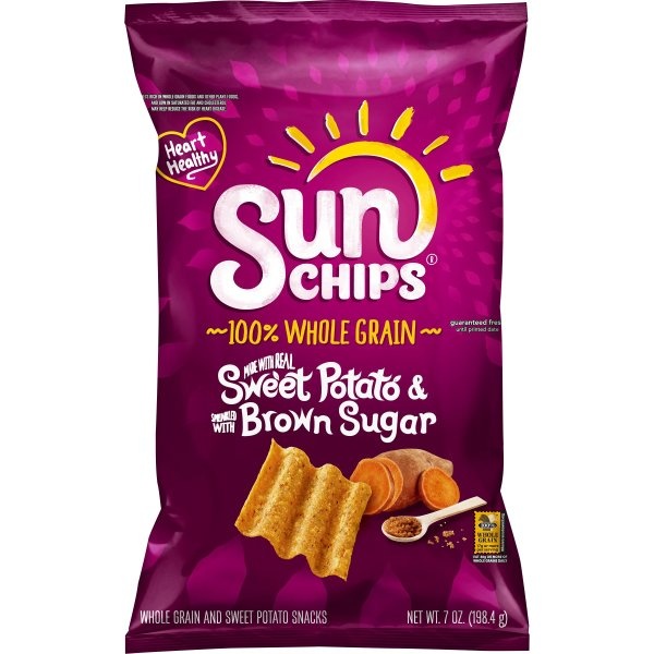 slide 1 of 2, SunChips 100% Whole Grain Sweet Potato with Brown Sugar Chips, 7 oz