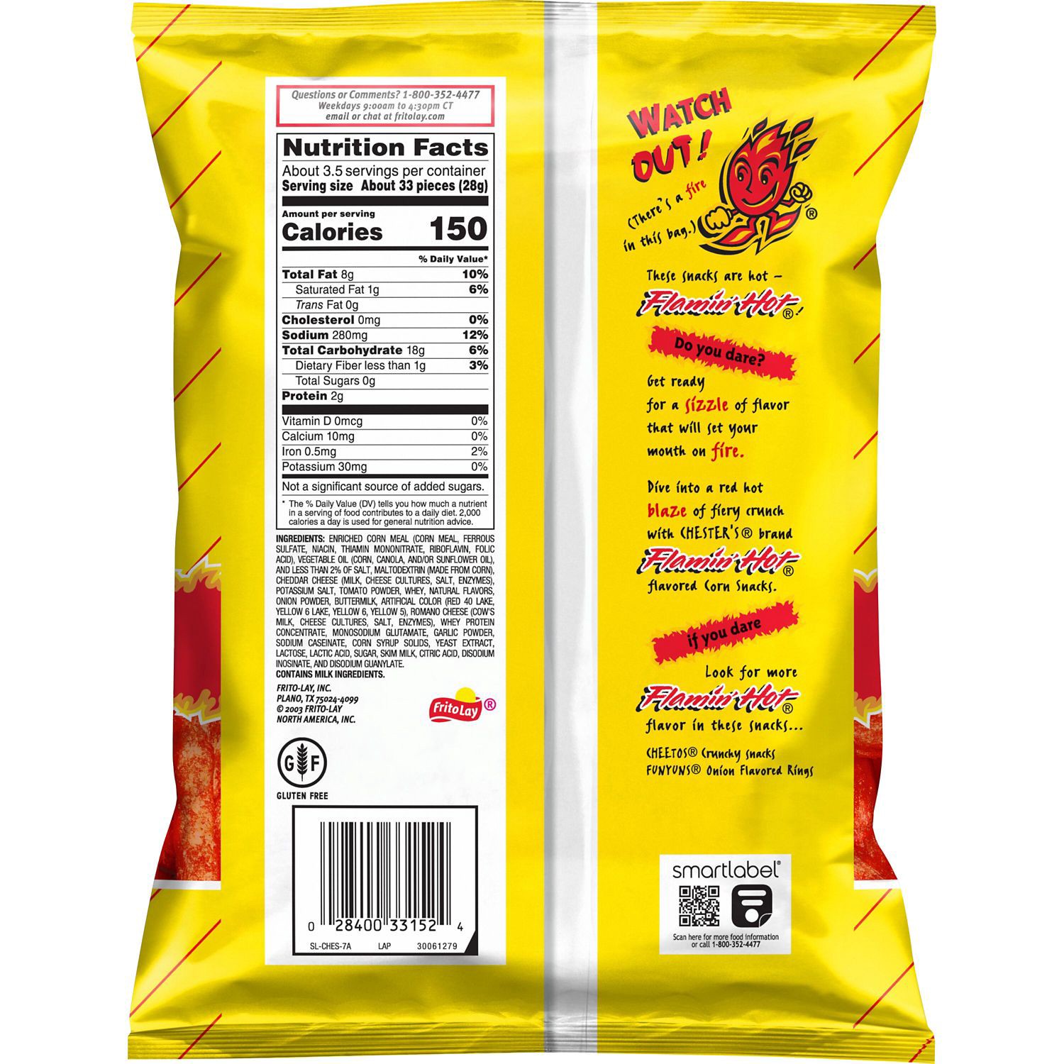 slide 2 of 4, Chester's Fries Corn Snacks Flamin' Hot Flavored 3 1/8 Oz, 3.125 oz