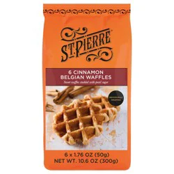 St Pierre Cinnamon Belgian Waffles, 6 count, Pastries, 10.6 oz Bag