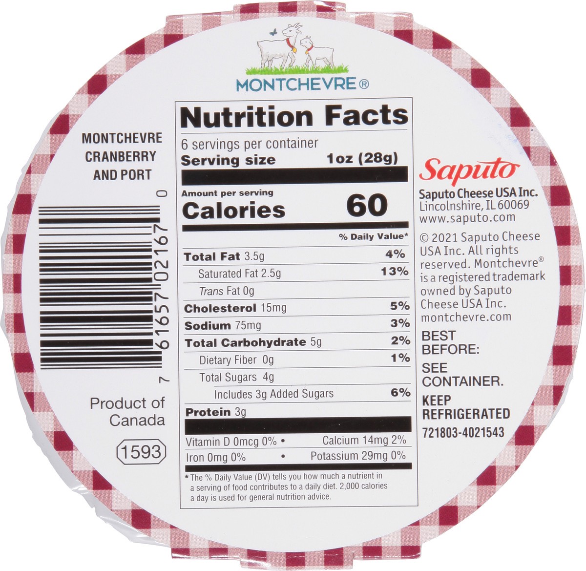 slide 6 of 13, Montchevre Topped Goat Cranberry and Port Cheese 6 oz, 6 oz