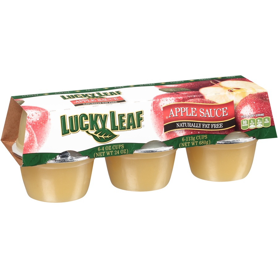 slide 2 of 8, Lucky Leaf Applesauce, 6 ct