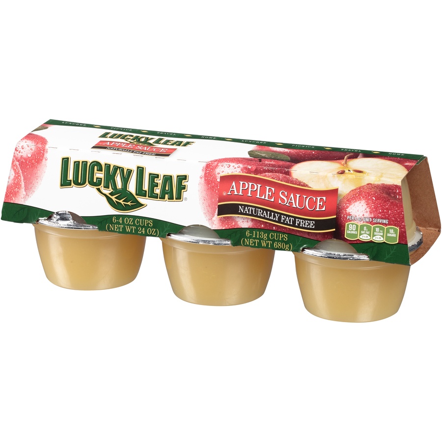 slide 3 of 8, Lucky Leaf Applesauce, 6 ct