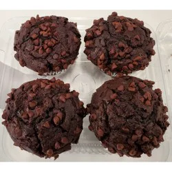 Fresh Baked Muffins, Double Chocolate, 4 Count