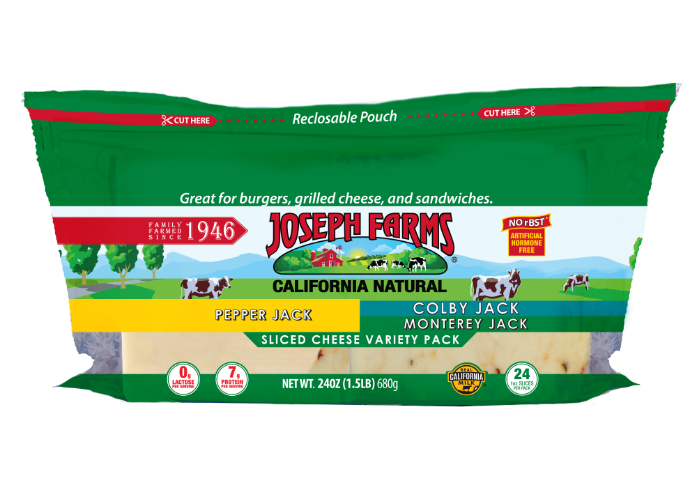 slide 2 of 2, Joseph Farms® Sliced Cheese Variety Pack, 24 oz