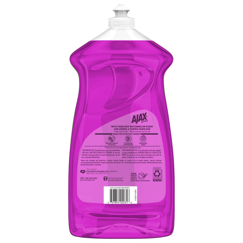 slide 2 of 6, Ajax Ultra Liquid Dish Soap with Fabuloso Watermelon Scent, 52 fl oz