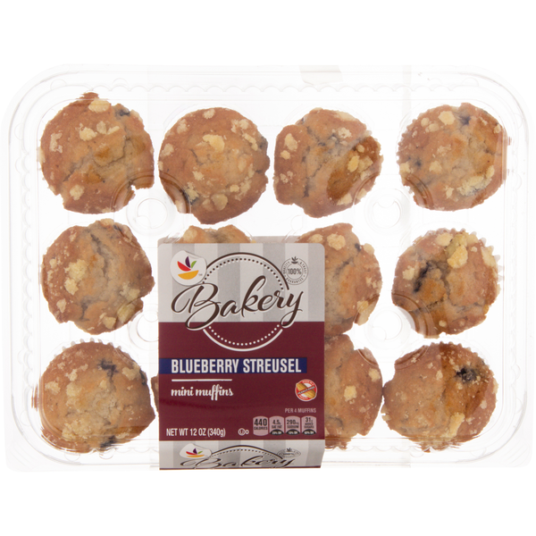 slide 1 of 1, Giant Bakery Mini Blueberry Streusel Muffins - 12 ct, 12 ct; 12 oz
