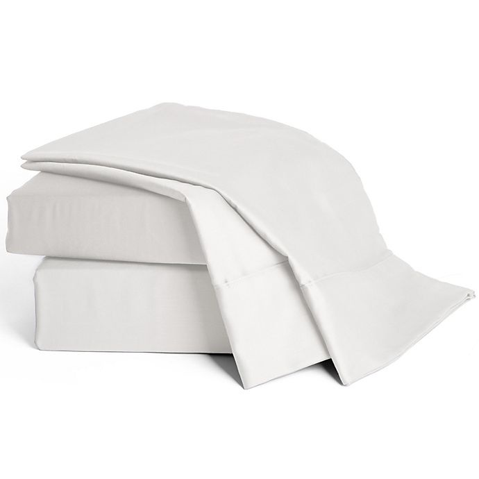 slide 4 of 5, Modern Living 300-Thread-Count Organic Cotton Split King Sheet Set - White, 1 ct