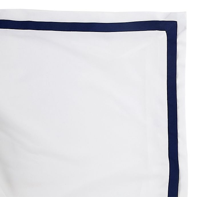 slide 3 of 4, Martex Hotel Ultra Soft King Pillow Sham - White/Navy, 1 ct