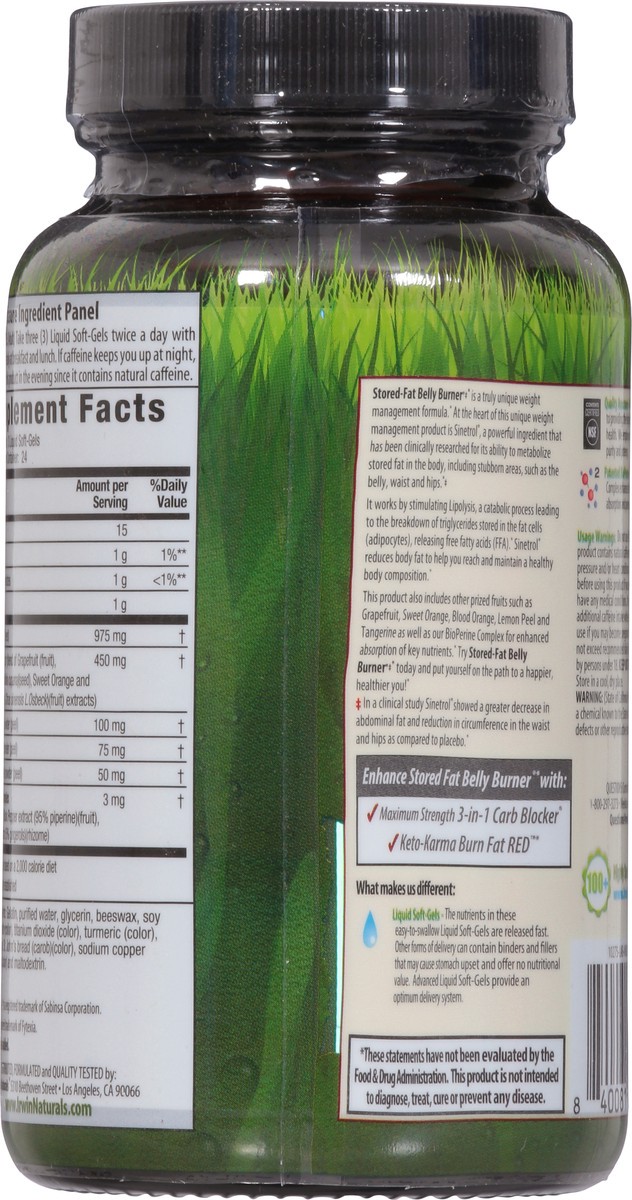 slide 5 of 10, Irwin Naturals Stored-Fat Belly Burner 72 Liquid Soft-Gels, 72 ct