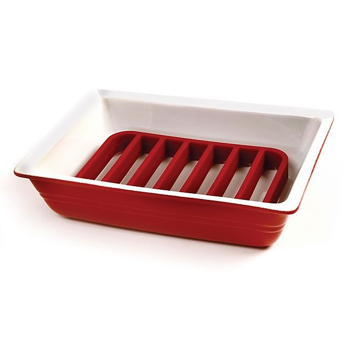 slide 3 of 5, Norpro Nonstick Silicone Roasting Rack - Red, 1 ct