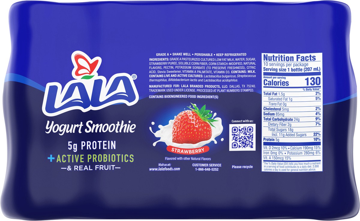 slide 8 of 11, LALA Strawberry Yogurt Smoothie 10 pack, 10 ct