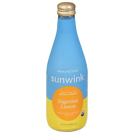 slide 1 of 1, Sunwink Sparkling Digestion Lemon - 12 Fz, 12 fl oz