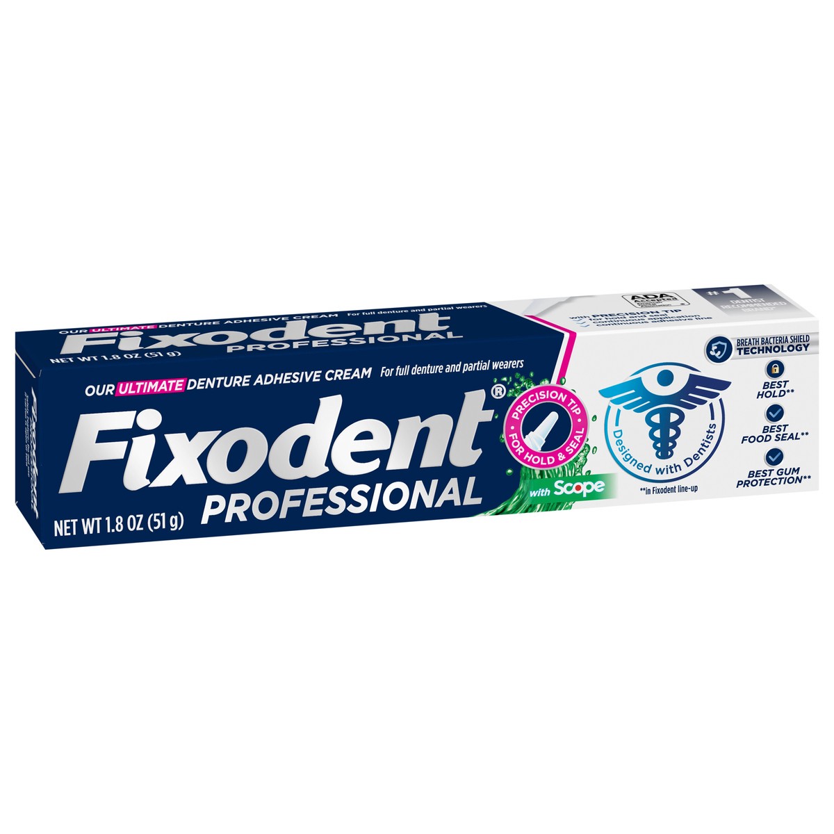slide 2 of 5, Fixodent Professional Plus Scope Ultimate Denture Adhesive Cream for Full and Partial Dentures, 1.8oz, 1.8 oz