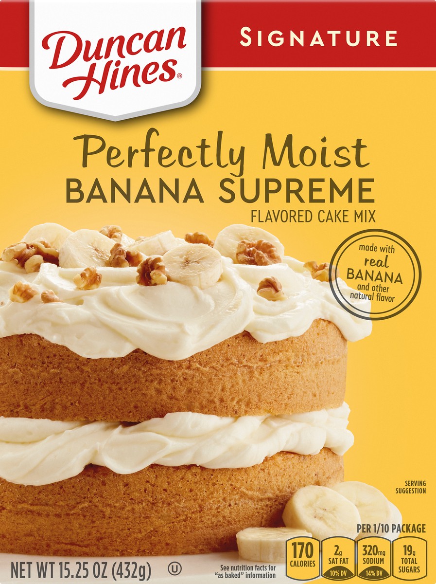 slide 1 of 5, Duncan Hines Signature Perfectly Moist Banana Supreme Cake Mix 15.25 oz, 15.25 oz