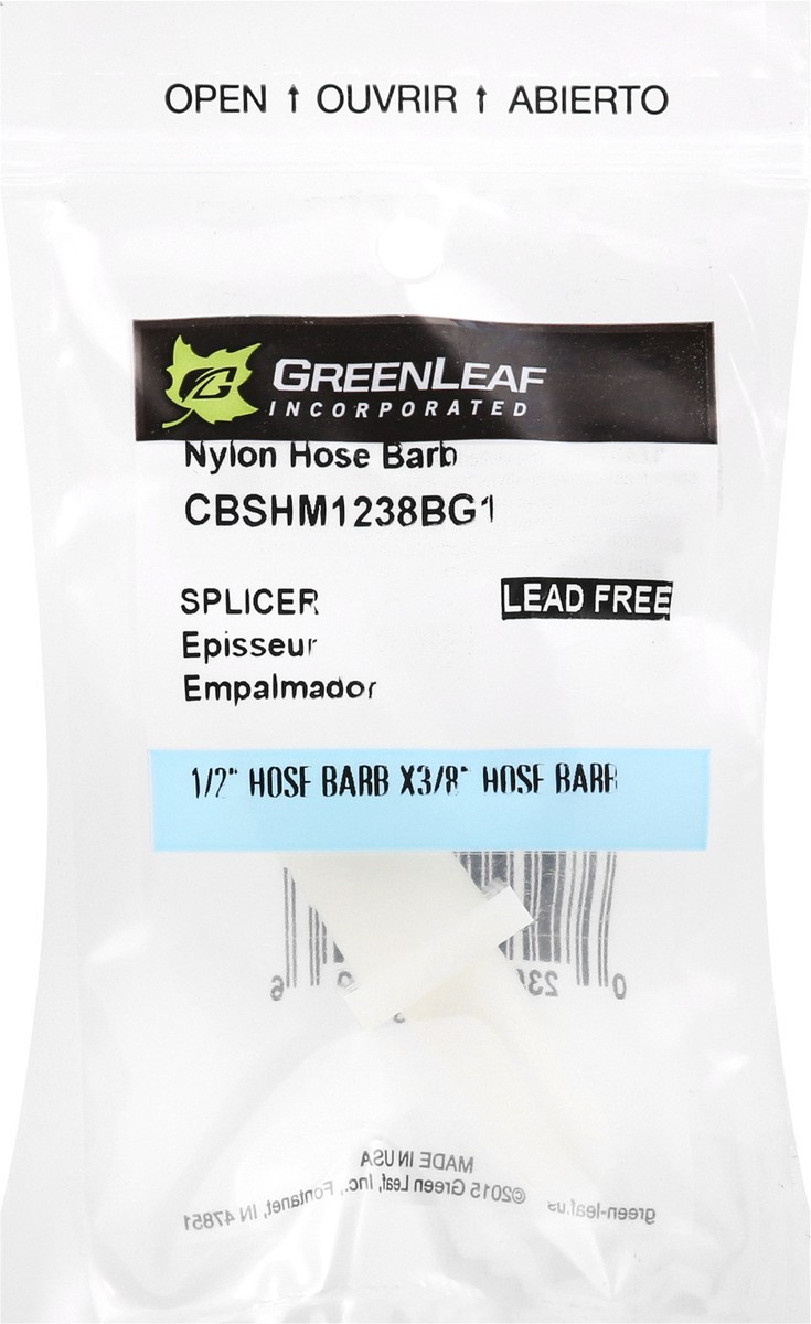 slide 10 of 11, Green Leaf 1/2 Inch x 3/8 Inch Splicer Nylon Hose Barb 1 ea, 1 ct