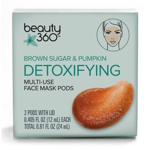 slide 1 of 1, Beauty 360 Brown Sugar & Pumpkin Detoxifying Multi-Use Face Mask Pods, 2 ct