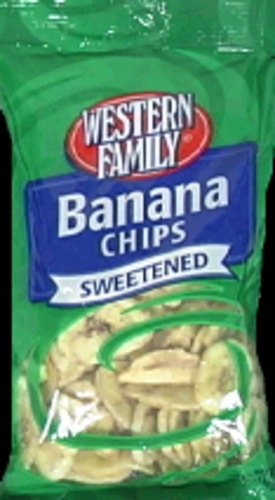 slide 1 of 1, Western Family Banana Chips Peg, 7 oz