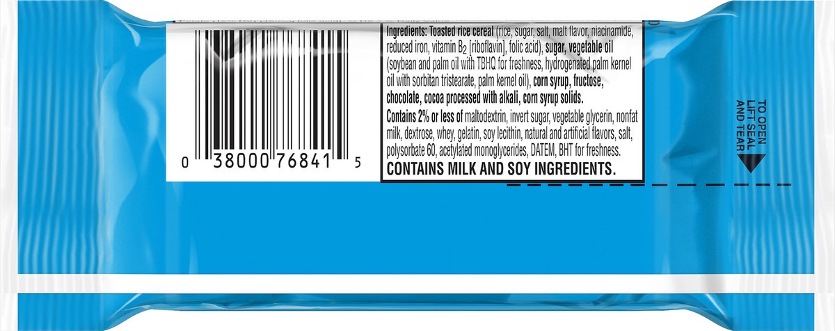 slide 10 of 10, Rice Krispies Treats Marshmallow Snack Bars, Kids Snacks, School Lunch, Double Chocolatey Chunk, 1.3oz Bar, 1 Bar, 1.3 oz