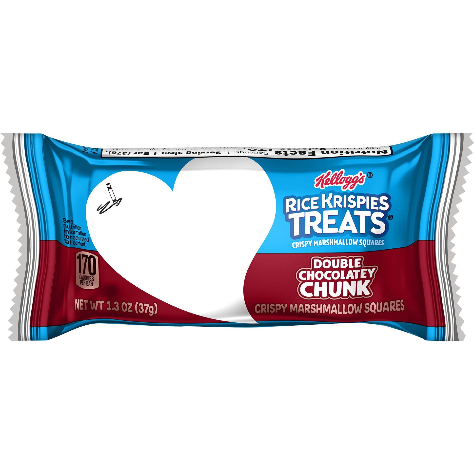 slide 1 of 10, Rice Krispies Treats Marshmallow Snack Bars, Kids Snacks, School Lunch, Double Chocolatey Chunk, 1.3oz Bar, 1 Bar, 1.3 oz